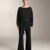 Long Soft-Touch Modal Sweatshirt with Knot Detail
