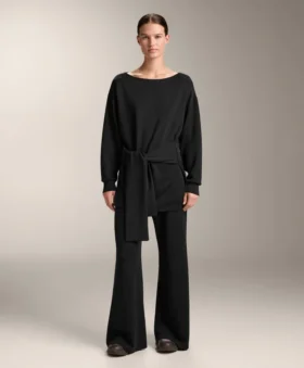 Long Soft-Touch Modal Sweatshirt with Knot Detail