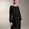 Long Soft-Touch Modal Sweatshirt with Knot Detail