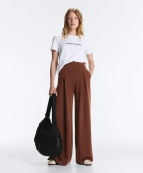 Long Trousers with Soft Touch Modal and Pleat Detail