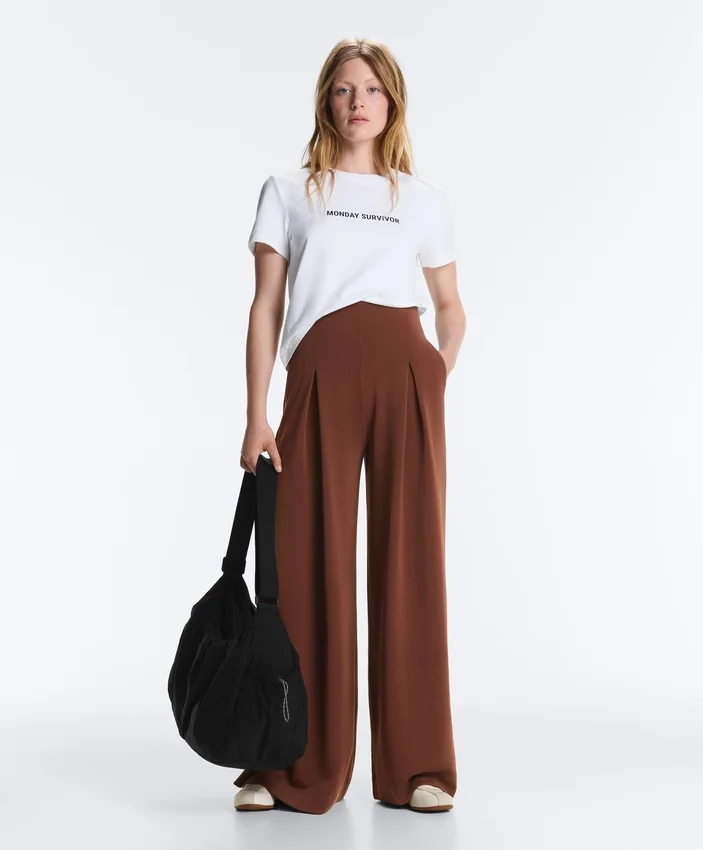 Long Trousers with Soft Touch Modal and Pleat Detail Long Trousers with Soft Touch Modal and Pleat Detail