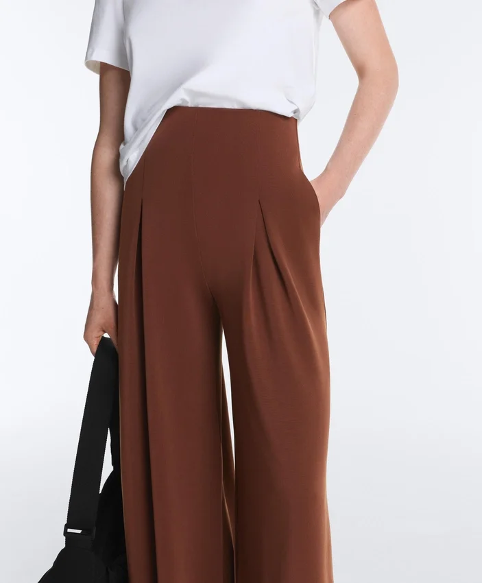 Long Trousers with Soft Touch Modal and Pleat Detail Long Trousers with Soft Touch Modal and Pleat Detail