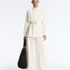 High Rise Twill Wide-Leg Trousers with Pleats High Rise Twill Wide-Leg Trousers with Pleats