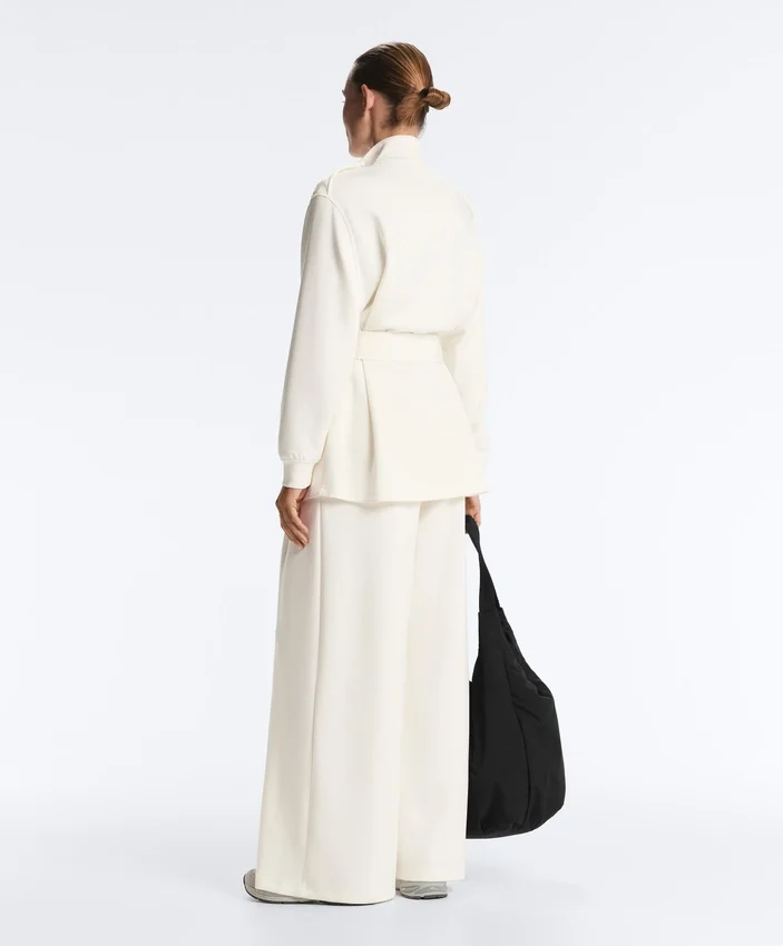 High Rise Twill Wide-Leg Trousers with Pleats High Rise Twill Wide-Leg Trousers with Pleats