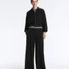 Long Wide-Leg Trousers with Soft Touch Modal and Pleats Long Wide-Leg Trousers with Soft Touch Modal and Pleats