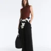 Long Wide-Leg Trousers with Soft Touch Modal and Pleats Long Wide-Leg Trousers with Soft Touch Modal and Pleats
