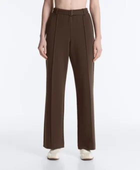Low-Rise Slim Pique Trousers with Cotton Low-Rise Slim Pique Trousers with Cotton
