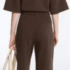 Low-Rise Slim Pique Trousers with Cotton Low-Rise Slim Pique Trousers with Cotton