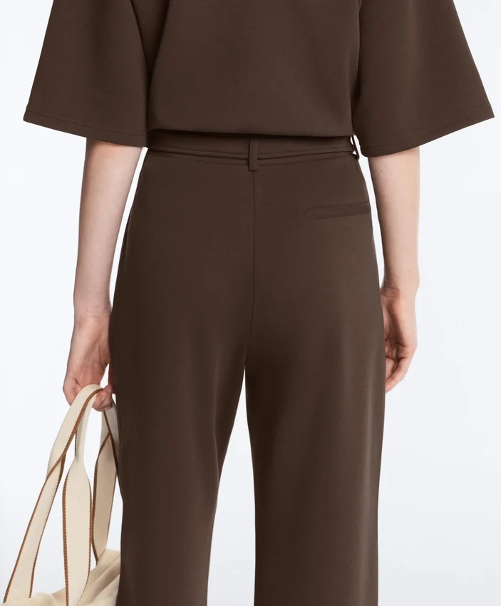 Low-Rise Slim Pique Trousers with Cotton Low-Rise Slim Pique Trousers with Cotton
