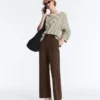 Low-Rise Slim Pique Trousers with Cotton Low-Rise Slim Pique Trousers with Cotton