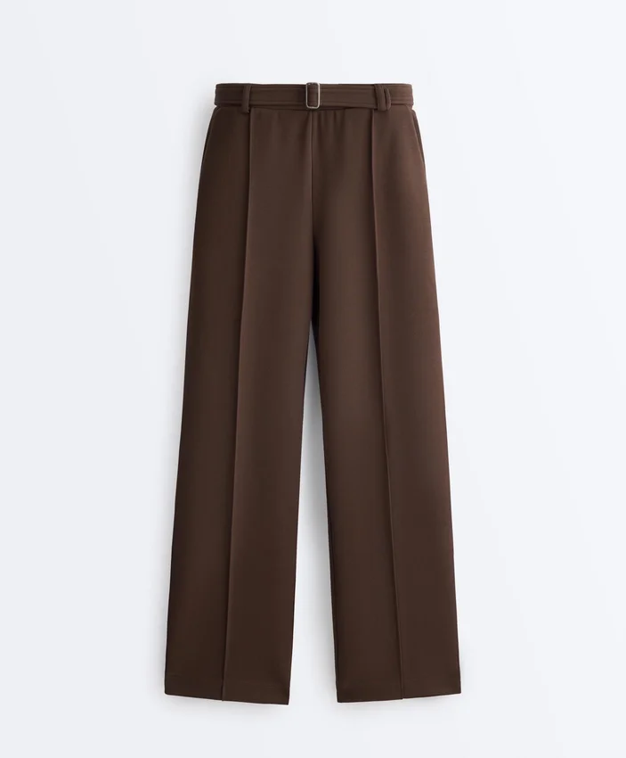 Low-Rise Slim Pique Trousers with Cotton Low-Rise Slim Pique Trousers with Cotton