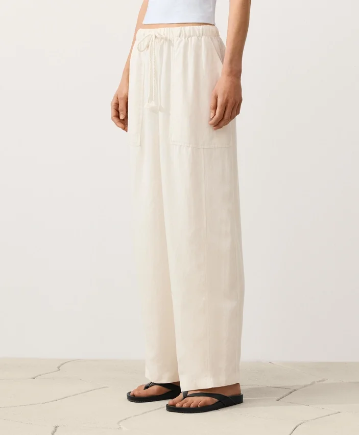 Lyocell Blend and 24% Linen Straight Trousers Lyocell Blend and 24% Linen Straight Trousers