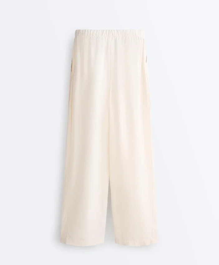 Lyocell Blend and 24% Linen Straight Trousers Lyocell Blend and 24% Linen Straight Trousers
