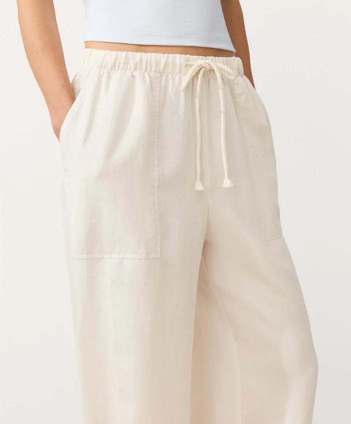 Lyocell Blend and 24% Linen Straight Trousers Lyocell Blend and 24% Linen Straight Trousers