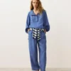 Lyocell Blend and 24% Linen Straight Trousers