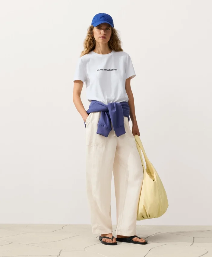 Lyocell Blend and 24% Linen Straight Trousers Lyocell Blend and 24% Linen Straight Trousers