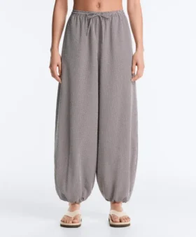 Lyocell Blend Gingham Maxi Bloomer Trousers
