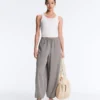 Lyocell Blend Gingham Maxi Bloomer Trousers