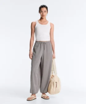 Lyocell Blend Gingham Maxi Bloomer Trousers