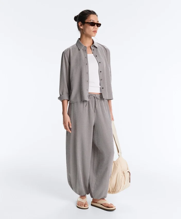 Short Gingham Lyocell Blend Shirt Short Gingham Lyocell Blend Shirt