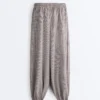 Lyocell Blend Gingham Maxi Bloomer Trousers