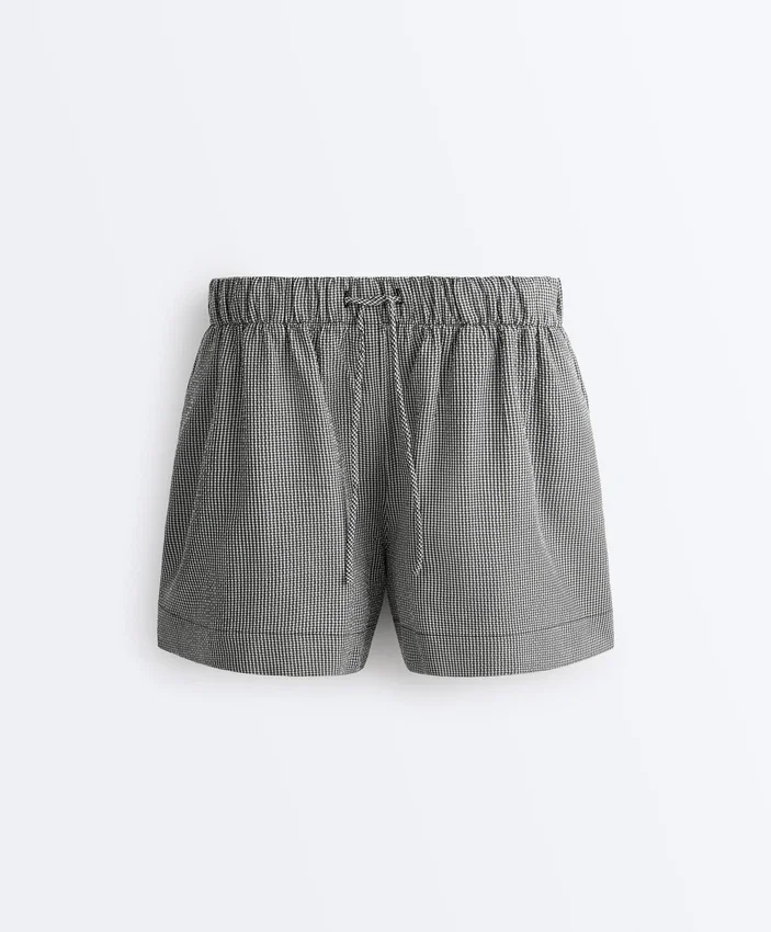 Lyocell Blend Gingham Shorts Lyocell Blend Gingham Shorts
