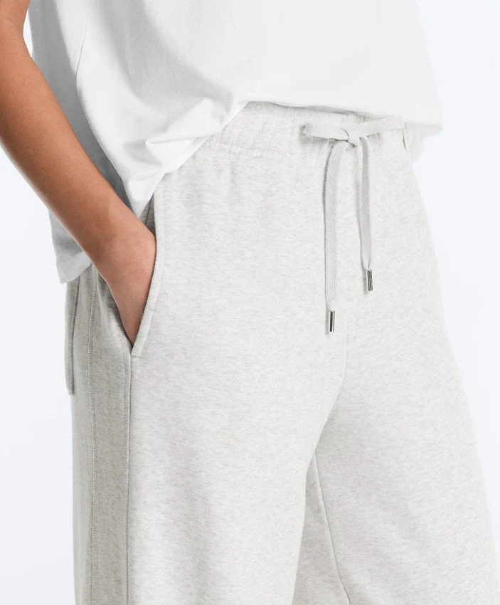 Marl Cotton Straight-Leg Trousers Marl Cotton Straight-Leg Trousers