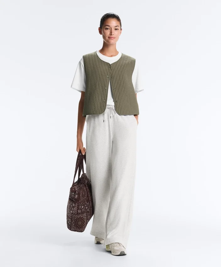 Marl Cotton Straight-Leg Trousers Marl Cotton Straight-Leg Trousers