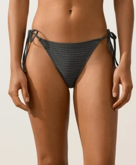 Medium-Coverage Tie Bikini Briefs in Washed-Effect Jacquard