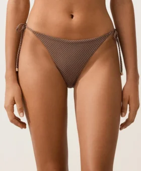 Medium-Coverage Tie Bikini Briefs with Mini Polka Dot Print