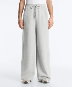 Melange Piqué Straight-Leg Trousers
