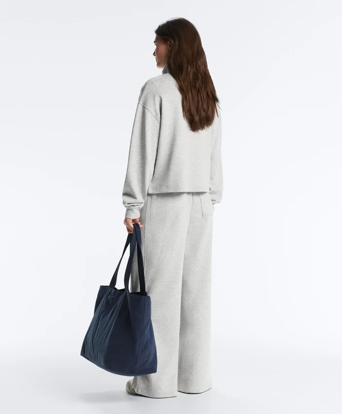 Melange Piqué Straight-Leg Trousers Melange Piqué Straight-Leg Trousers