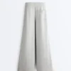 Melange Piqué Straight-Leg Trousers Melange Piqué Straight-Leg Trousers