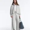 Melange Piqué Straight-Leg Trousers Melange Piqué Straight-Leg Trousers
