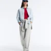 Melange Piqué Straight-Leg Trousers Melange Piqué Straight-Leg Trousers