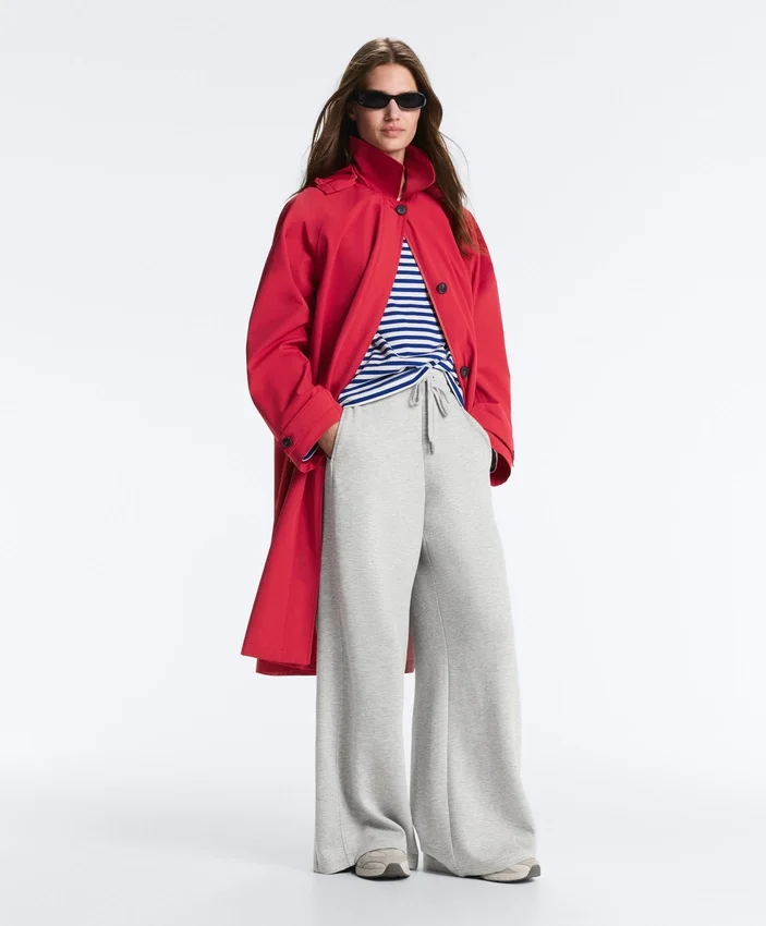 Melange Piqué Straight-Leg Trousers Melange Piqué Straight-Leg Trousers