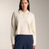 Mini Cable Knit Polo Neck Jumper