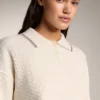 Mini Cable Knit Polo Neck Jumper