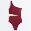 Mini Check Jacquard Asymmetric Trikini