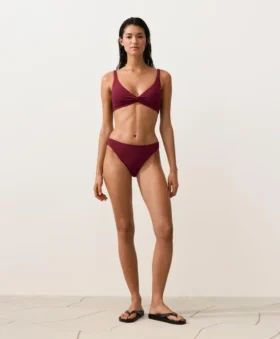 Mini Check Jacquard Halter Bikini Top