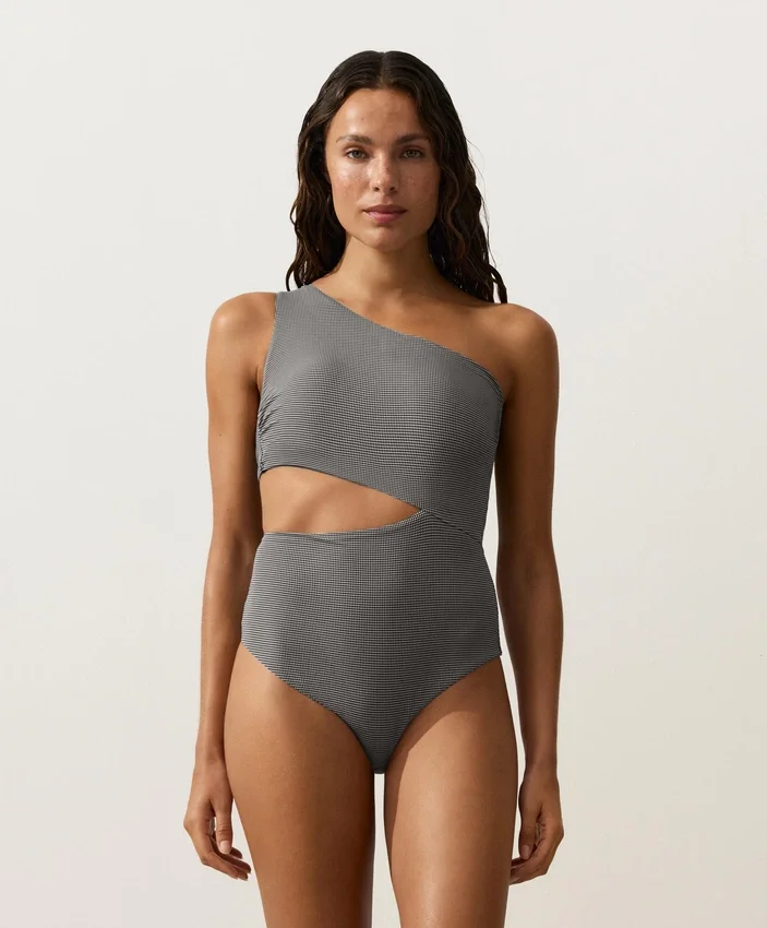 Mini Gingham Asymmetric Trikini Mini Gingham Asymmetric Trikini