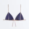 Mini Print Metallic Thread Triangle Bikini Top