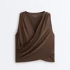 Modal Blend Crossover Sleeveless T-Shirt Modal Blend Crossover Sleeveless T-Shirt