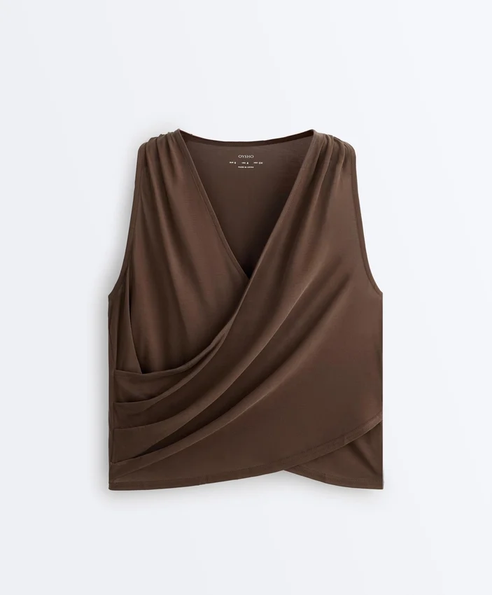 Modal Blend Crossover Sleeveless T-Shirt Modal Blend Crossover Sleeveless T-Shirt