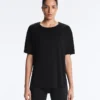 Modal Blend Short-Sleeved T-Shirt with Rounded Back Hem Modal Blend Short-Sleeved T-Shirt with Rounded Back Hem