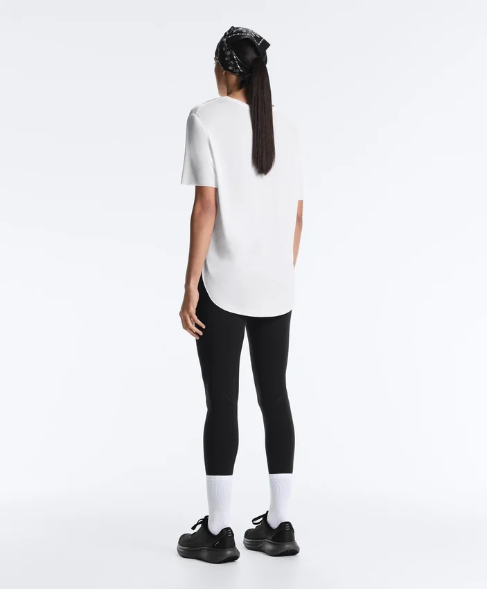 Modal Blend Short-Sleeved T-Shirt with Rounded Back Hem Modal Blend Short-Sleeved T-Shirt with Rounded Back Hem