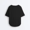 Modal Blend Short-Sleeved T-Shirt with Rounded Back Hem Modal Blend Short-Sleeved T-Shirt with Rounded Back Hem