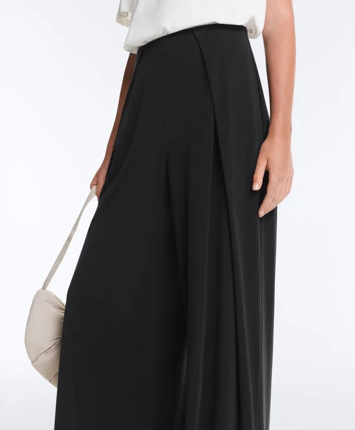 Modal Blend Straight-Leg Trousers with Side Pleat Modal Blend Straight-Leg Trousers with Side Pleat
