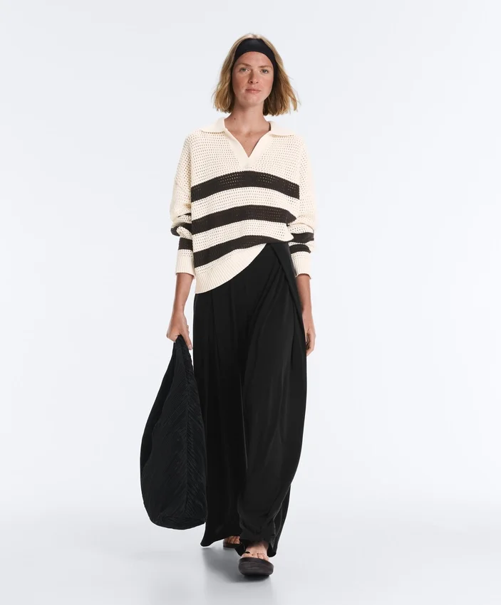Modal Blend Straight-Leg Trousers with Side Pleat Modal Blend Straight-Leg Trousers with Side Pleat
