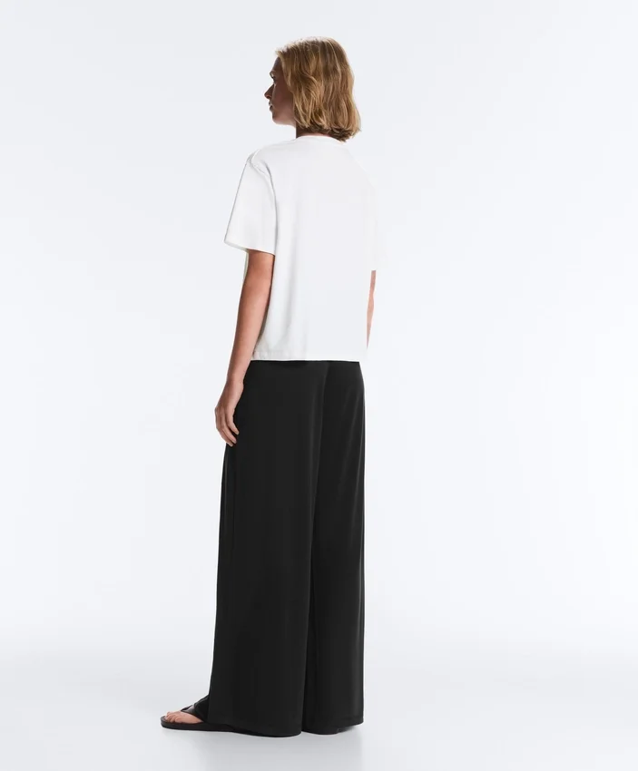 Modal Blend Straight-Leg Trousers with Side Pleat Modal Blend Straight-Leg Trousers with Side Pleat